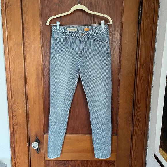 COPY - Anthropologie Pilcro and the Letterpress Pinstripe High Rise Skinny Jean… - Picture 2 of 13